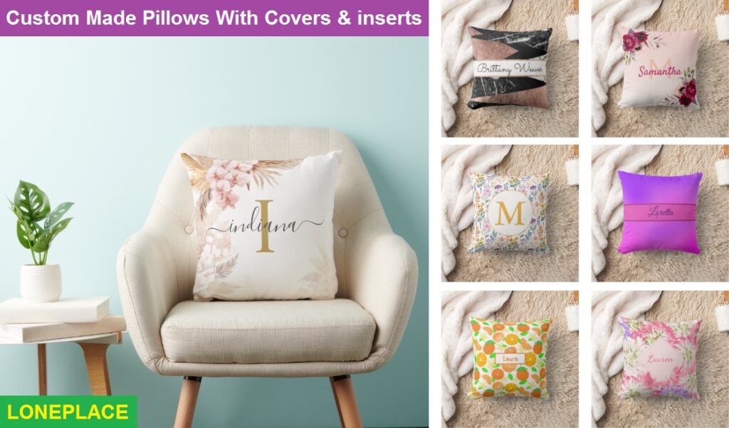 Custom pillows with modern covers