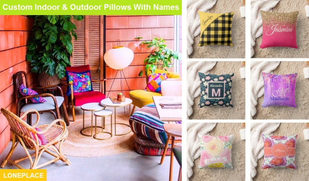 Custom Pillows for living rooms, bedrooms, and patio