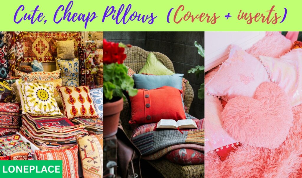 buy cute cheap pillows online with inserts and covers