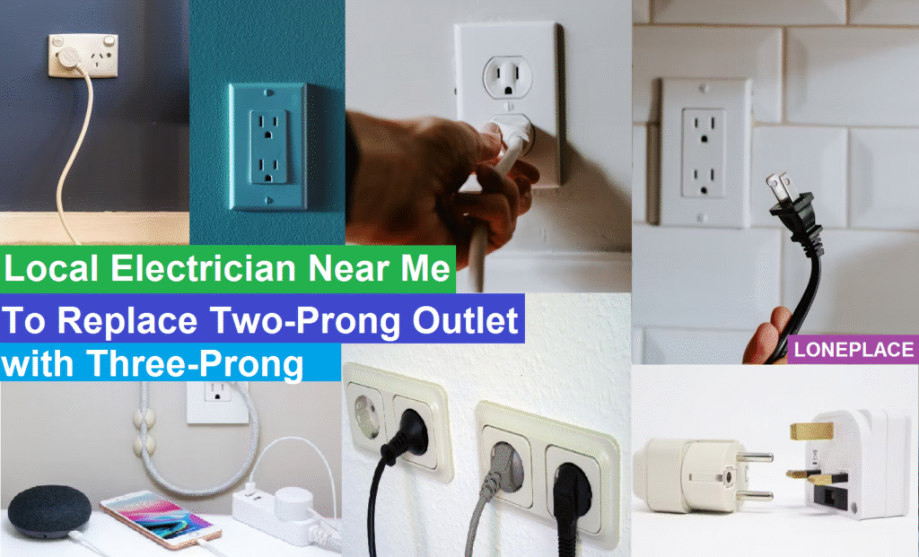Residential Electrician services for Change two prong to three prong outlet